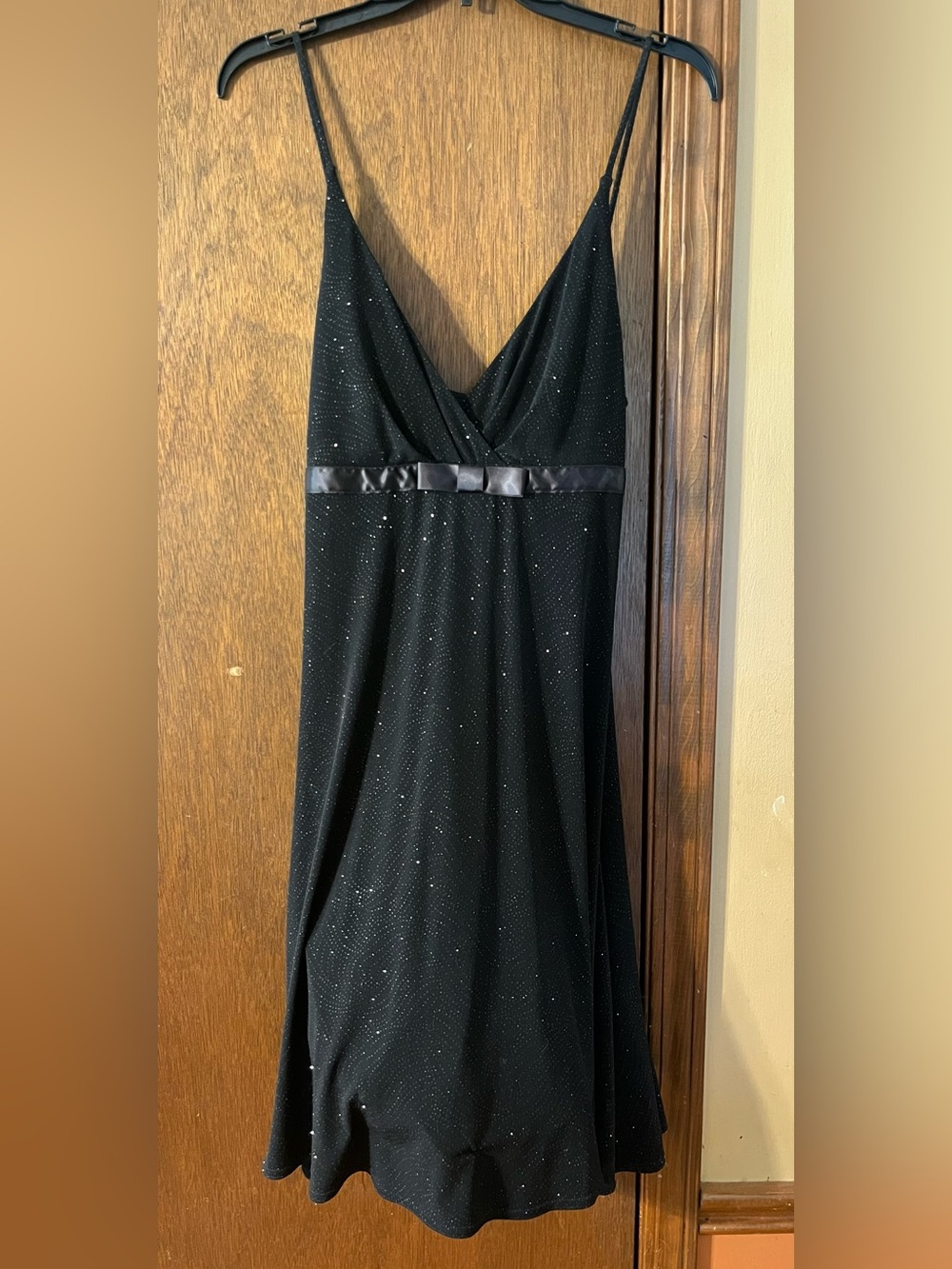 Black Glitter Midi Dress